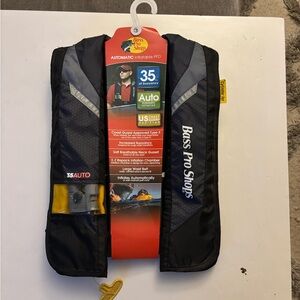 Bass Pro Shops Black and Gray Inflatable Life Vest